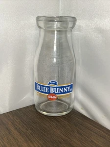 Blue Bunny Glass Milk Bottle 5 1/4” No Chips or Cracks – As Shown'' 8oz Vintage - Picture 1 of 11