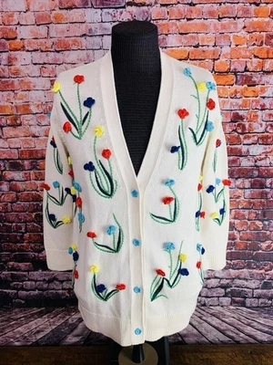 Alice + Olivia Bradford Floral Embroidered Cardigan Size Small in like - Image 1 of 4
