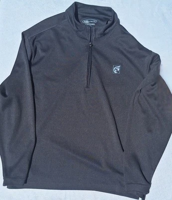 Sudadera Pullover Gris Pebble Beach Performance Quater Cremallera Manga Larga Para Hombre Foto 1 de 4