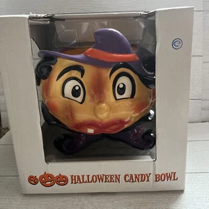 Espeluznante Halloween Bruja Caramelo Cuenco 11" Cerámica Pintado a Mano Casa Embrujada Decoración - Imagen 1 de 8
