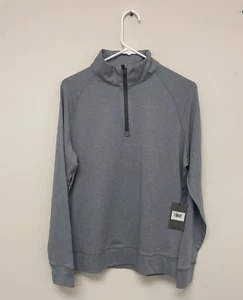 G/Fore Sweater Men's Small 1/4 Zip Grey Stretch G4 Logo Print Luxe $155 - Picture 1 of 7
