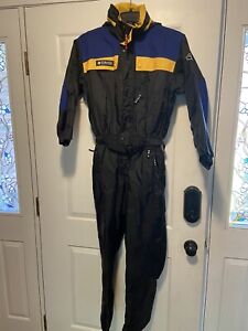 Columbia One Piece Snowsuit Tectonite Black Blue Yellow Boys Youth Size 14/16
