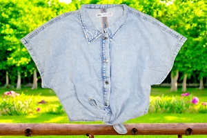 Zara Kids Cropped Jean Top Size 10-11 Yrs - Picture 1 of 8