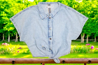 Zara Kids Cropped Jean Top Size 10-11 Yrs - Image 1 of 4