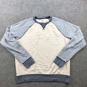 Brooks Brothers Sweatshirt Mens Medium Beige Blue Fleece Pullover Red Fleece - Picture 1 of 9