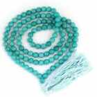 8mm Natural 108 blue malachite gemstone beads necklace Gold Heart Jewelry