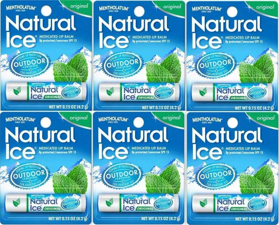 (6 tubos) Bálsamo Labial Mentolatum HIELO NATURAL Original FPS 15 Envío Rápido Foto 1 de 1