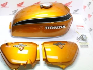 Honda CB 750 Four K2 paint set candy gold custo tank+side cover+attachment parts - Picture 1 of 4
