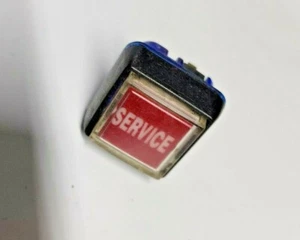 Bally Alpha Red Service Button Rectangular 32mm x 26mm 5E4 Cherry Switch - Picture 1 of 7