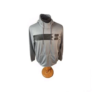Under Armour Hoodie Mens SIZE LARGE Gray Black ColdGear Long Sleeve Pullover - Picture 1 of 11