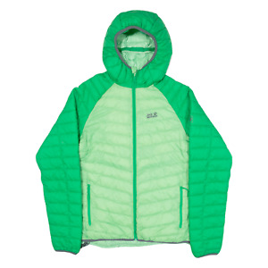 JACK WOLFSKIN Insulated Womens Puffer Jacket Green Hooded UK 14
