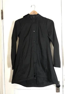 MYCRA PAC NOW Rain Coat Womens 0/P Black Hooded Not Reversible - Picture 1 of 13