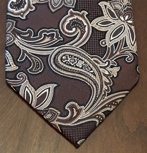 Croft & Barrow Brown Hand Made 100% Silk Men’s Neck Tie Made In China - Picture 1 of 9