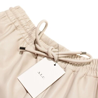 A.L.C. Pantalones Cortos Informales Talla M EE. UU. Cordón en Cuero Sintético Beige Liso NWD Foto 1 de 4