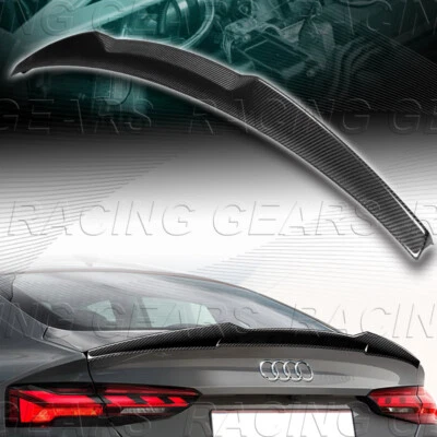Asa spoiler porta-malas de fibra de carbono estilo V ajuste 18-22 Audi A5 S5 RS5 SPORTBACK 4-DR - Imagem 1 de 4