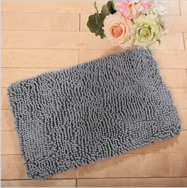 Intbuying Non-slip Microfiber Shag Bathroom Rugs Bath Mats Shower Rug - Dark 20