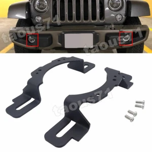 4"LED Fog Light Mount Bracket Fit 13-24 Jeep Wrangler Hard Rock Bumper Rubicon X - Picture 1 of 2