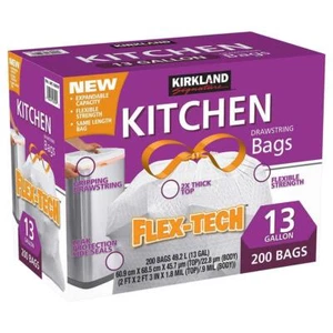 Kirkland 13 Gallon Trash Bag, 200 Count, Multicolor - Picture 1 of 1