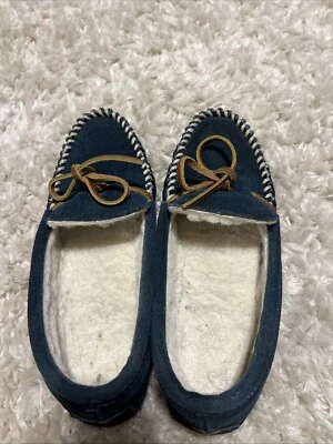 Cabelas Zapatilla Mocasines Unisex Talla 7 Piel de Oveja Forrada Casa Zapatos Azul Marino Foto 1 de 3
