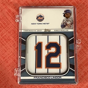 ✅ 2022 Topps FRANCISCO LINDOR Commemorative Jersey Number Medallion #JNM-FL METS - Picture 1 of 2