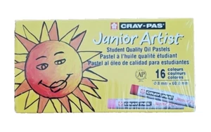 Cray-Pas Junior Artist Oil Pastels 16-Color Set BRIGHT & INTENSE COLORS Student - Picture 1 of 12