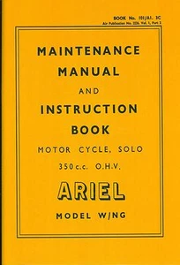 Ariel W NG WD 350 Manual and Instruction Book Vintage motorcycle Guide - Picture 1 of 5