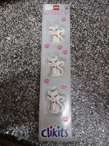 Last NEW Set Lego Clikits 4507697 White Kitten Kitty Cat Magnets - Picture 1 of 4