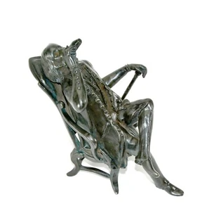 Vienna Bronze Large Monkey Man in a Chair Cigar Lighter - Picture 1 of 13