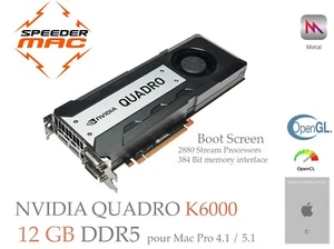  Nvidia Quadro K6000 12GB DDR5 Apple Mac Pro, Bootscreen Metal Monterey Sequoia - Bild 1 von 7
