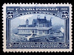 #99 Tercentenary Quebec 5c Canada mint no gum well centered RE-ENTRY - Picture 1 of 2