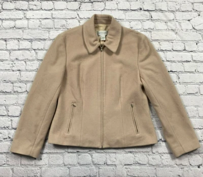 Chaqueta Blazer Annex Cremallera Completa Mujer 10 Beige Crema Mezcla Lana Dinero Antiguo Carrera Foto 1 de 4