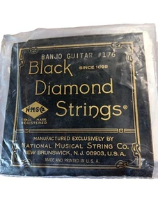 Black Diamond Banjo Guitar #176 6 Strings Set Steel National USA Nos 60's 70's - Picture 1 of 7