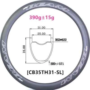 Ultralight 31mm Wide 35mm Depth 700C Carbon Gravel Road Bicycle Rims Tubeless - Picture 1 of 4