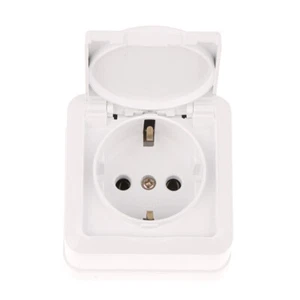 Surface-mounted Single-unit Wall Panel European Standard Two-hole Socket W Cover - Photo 1/10