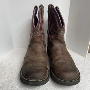 Justin Gypsy Womens Size 9B Brown Leather Stockman Cowboy Western Boots Chores - Picture 1 of 23