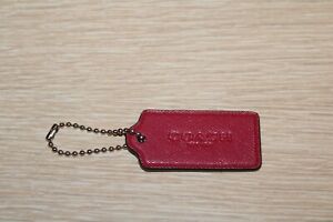 COACH Dark Pink Leather Vintage Style Replacement Hang Tag Charm Purse Handbag