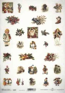 Papel de arroz A/4 para álbum de recortes decoupage hoja artesanal - motivos navideños - Imagen 1 de 1