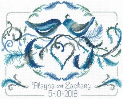 Imaginating Ursula Michael Counted Cross Stitch Kit ~Love Birds Wedding ~ 3128K - Image 1 of 2