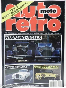 Revue AUTO RETRO moto magazine n°99 novembre 1988 hispano suiza corvette jaguar - Imagen 1 de 1