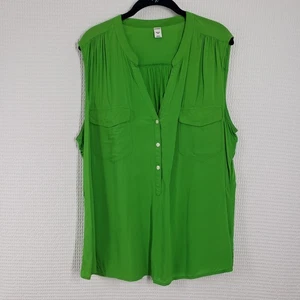 Old navy Sleeveless Top Womens XXL Green Breezy Summer Casual Preppy Colorful - Picture 1 of 16