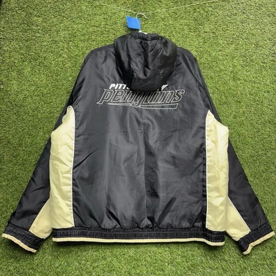 Chaqueta acolchada Pittsburgh Penguins para hombre grande CARL BANKS cremallera completa con capucha NHL Foto 1 de 4