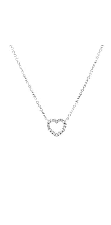 Tiffany & Co. Metro Collar Colgante Corazón Abierto Oro Blanco 18K y Diamantes Mini Foto 1 de 3