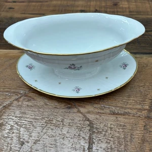 Bing & Grondahl Roselil Sauciere aufgesetzter Unterteller 311 Dänemark - Bild 1 von 12