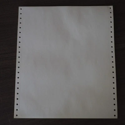 Continuous Dot Matrix Vintage Printer Paper Tractor Feed 50 Sheets 8.5 x 11 NOS - Image 1 of 4