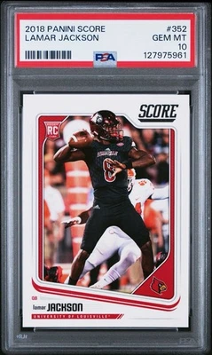 2018 Score Lamar Jackson Rookie PSA 10 - Image 1 of 2