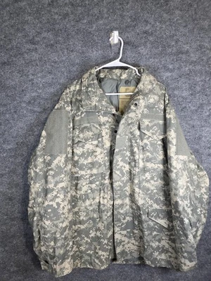 US Army Cold Weather Field Coat Mens Large Long Camo Universal Pattern Golden - Image 1 of 4
