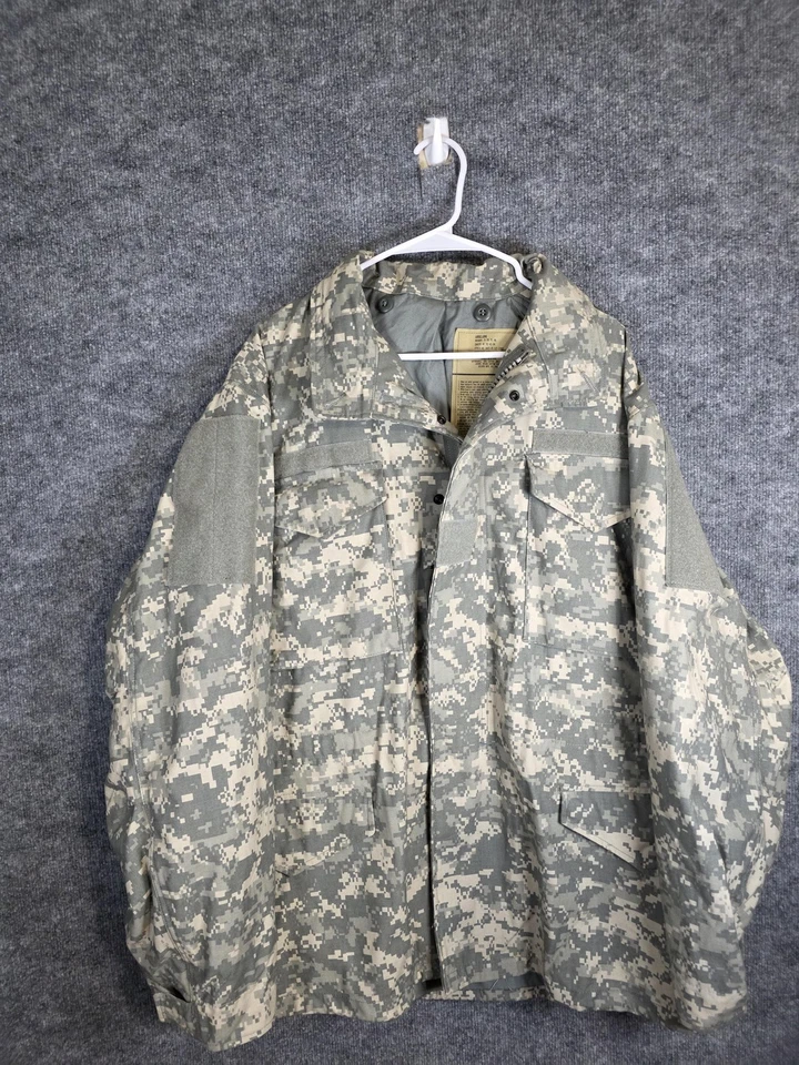 US Army Cold Weather Field Coat Mens Large Long Camo Universal Pattern Golden - Image 1 of 4