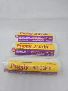 NEW 3X Purdy 140636093 Lambskin Roller Cover, 9 inch x 1/2 inch nap 100% ALLWOOL - Bild 1 von 2