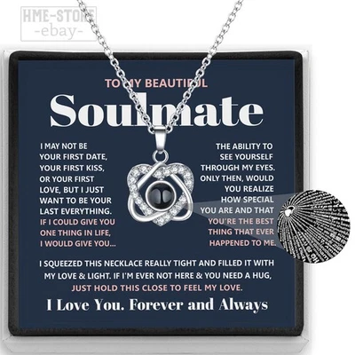 Collar de proyección To My Beautiful Soulmate I Love You Gift Her Last Everything Foto 1 de 4