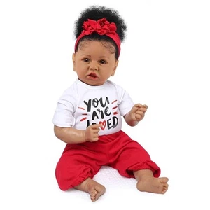 Realistic Reborn Baby Doll Black Girl – 20 Inch Lifelike Real Life African Am... - Picture 1 of 7